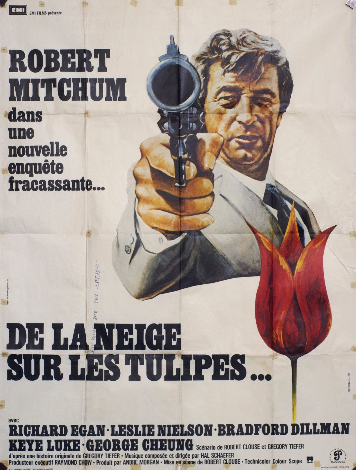 DE LA NEIGE SUR LES TULIPES ROBERT MITCHUM ORIGINAL 120x160