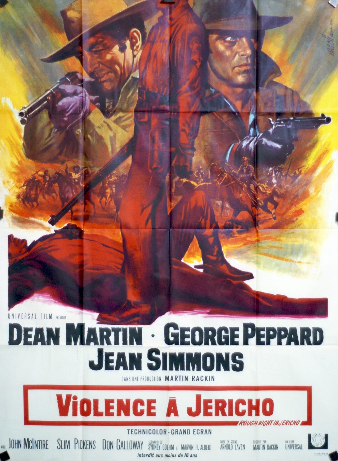 VIOLENCE À JERICHO  DEAN MARTIN movie poster ORIGINAL 120x160