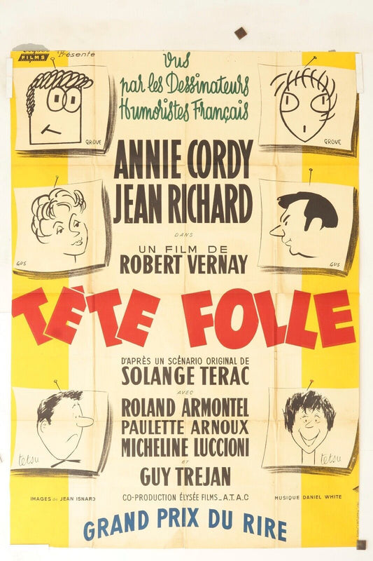TÊTE FOLLE POSTER ORIGINAL 120x160 ANNIE CORDY