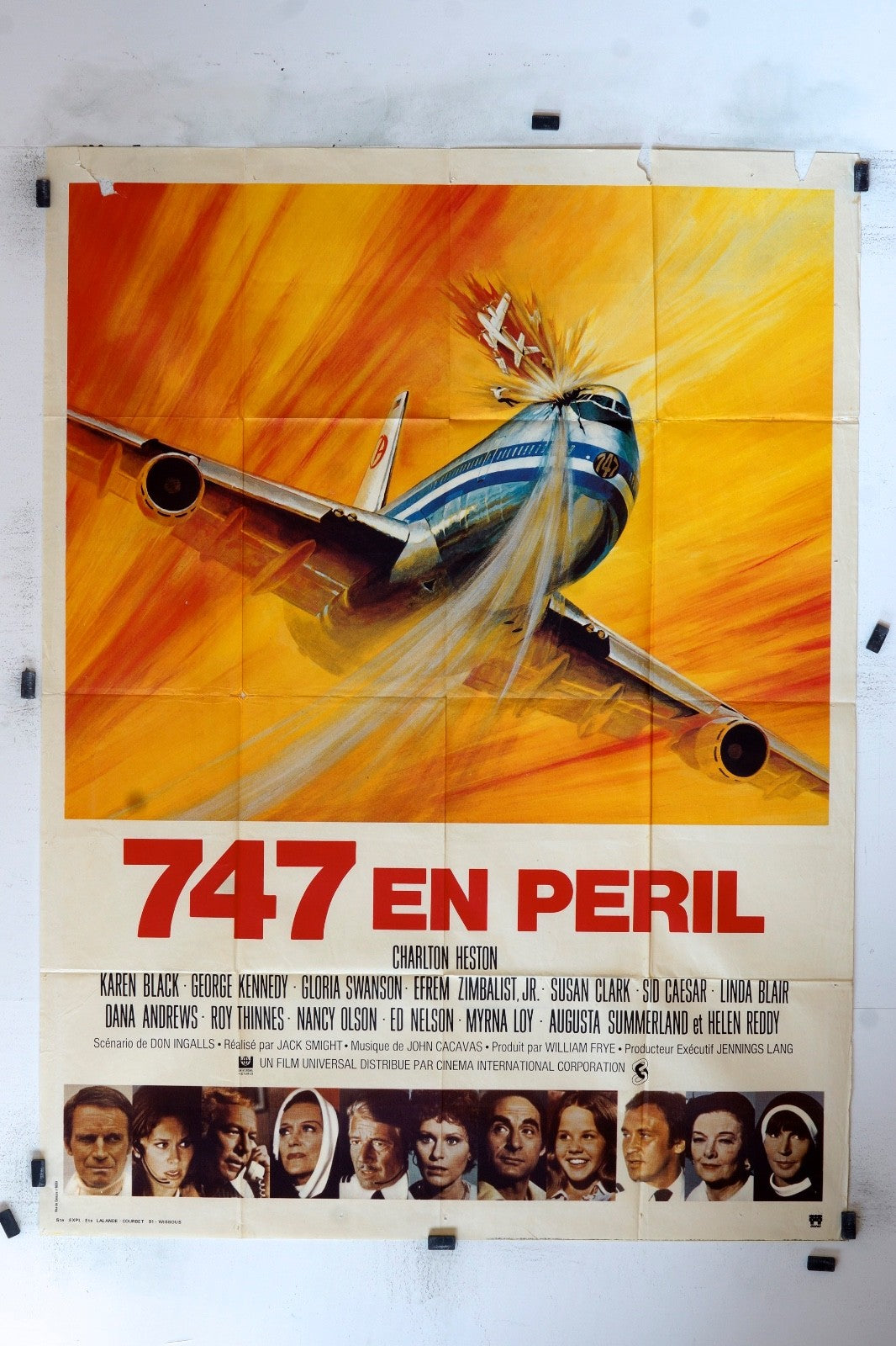 747 EN PÉRIL CHARLTON HESTON MOVIE POSTER ORIGINAL (120X160)