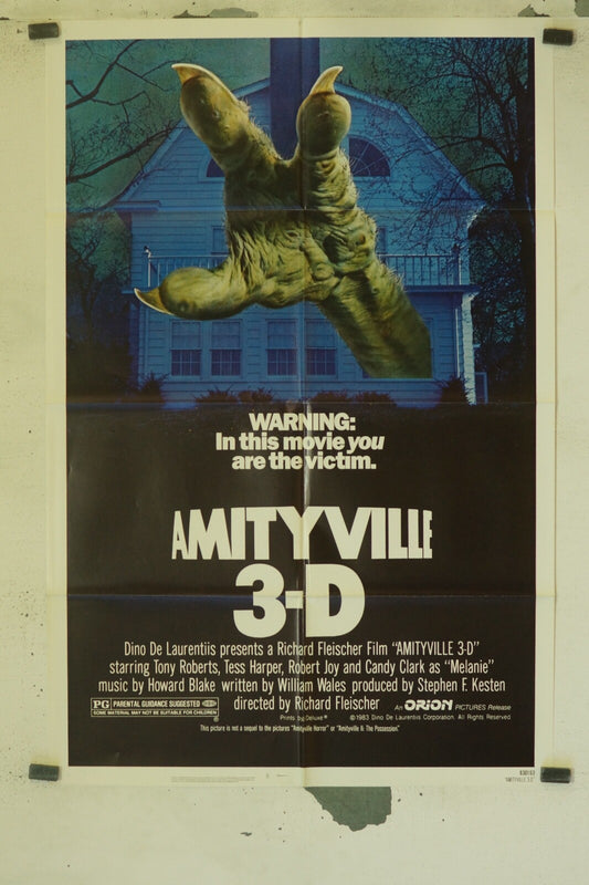 AMYTIVILLE 3-D (70X100) ORIGINAL MOVIE POSTER TONY ROBERTS, TESS HARPER