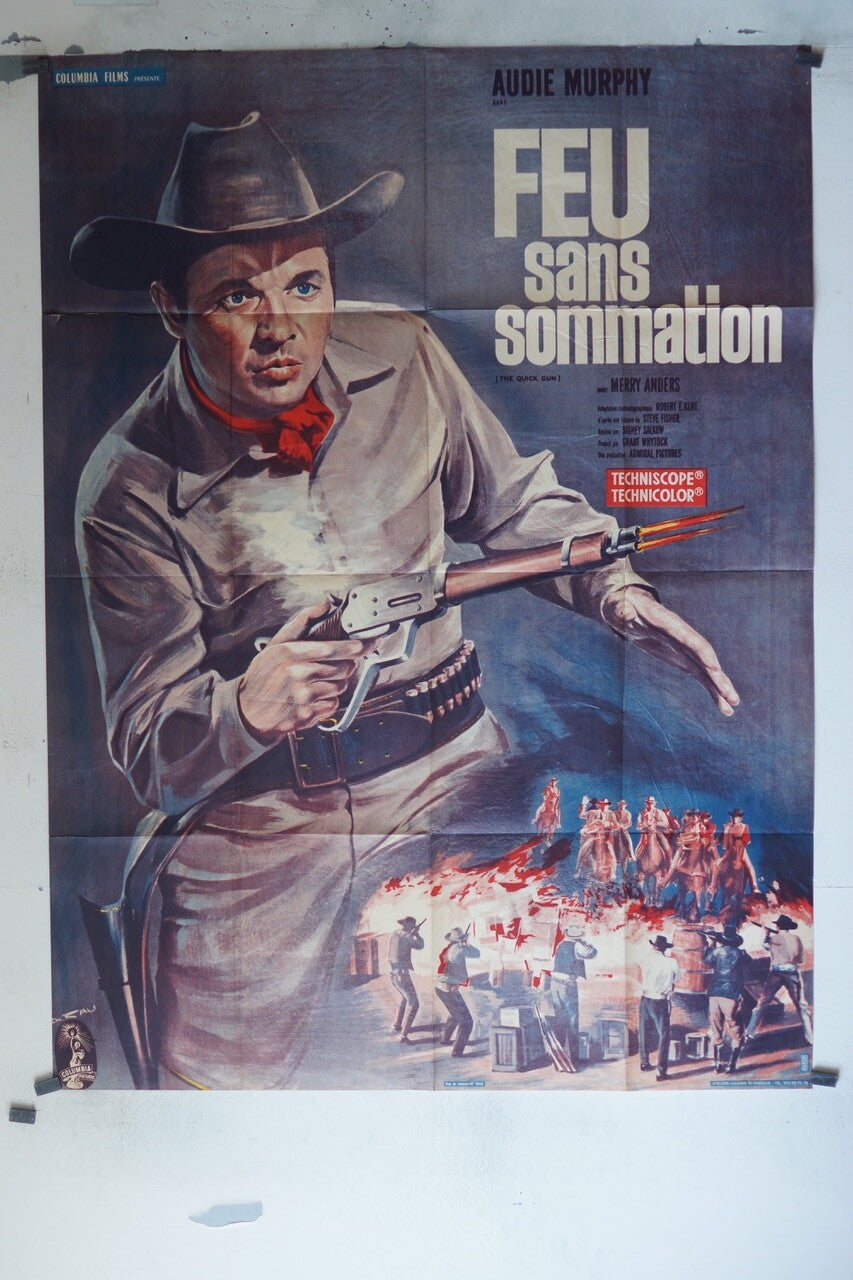 FEU SANS SOMMATION POSTER ORIGINAL120x160 AUDIE MURPHY
