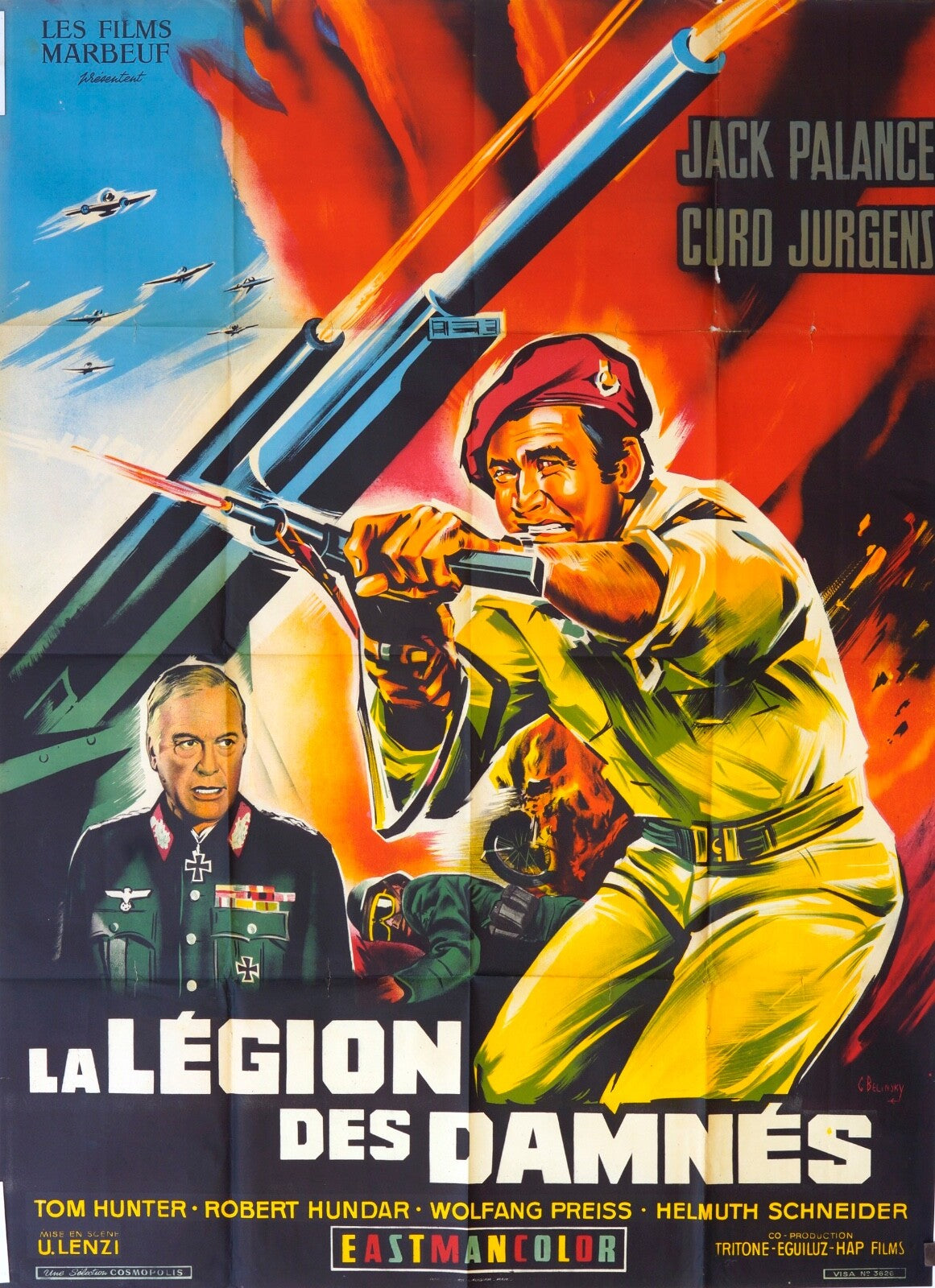LA LÉGION DES DAMNÉS ORIGINAL MOVIE POSTER 120X160 JACK PALANCE