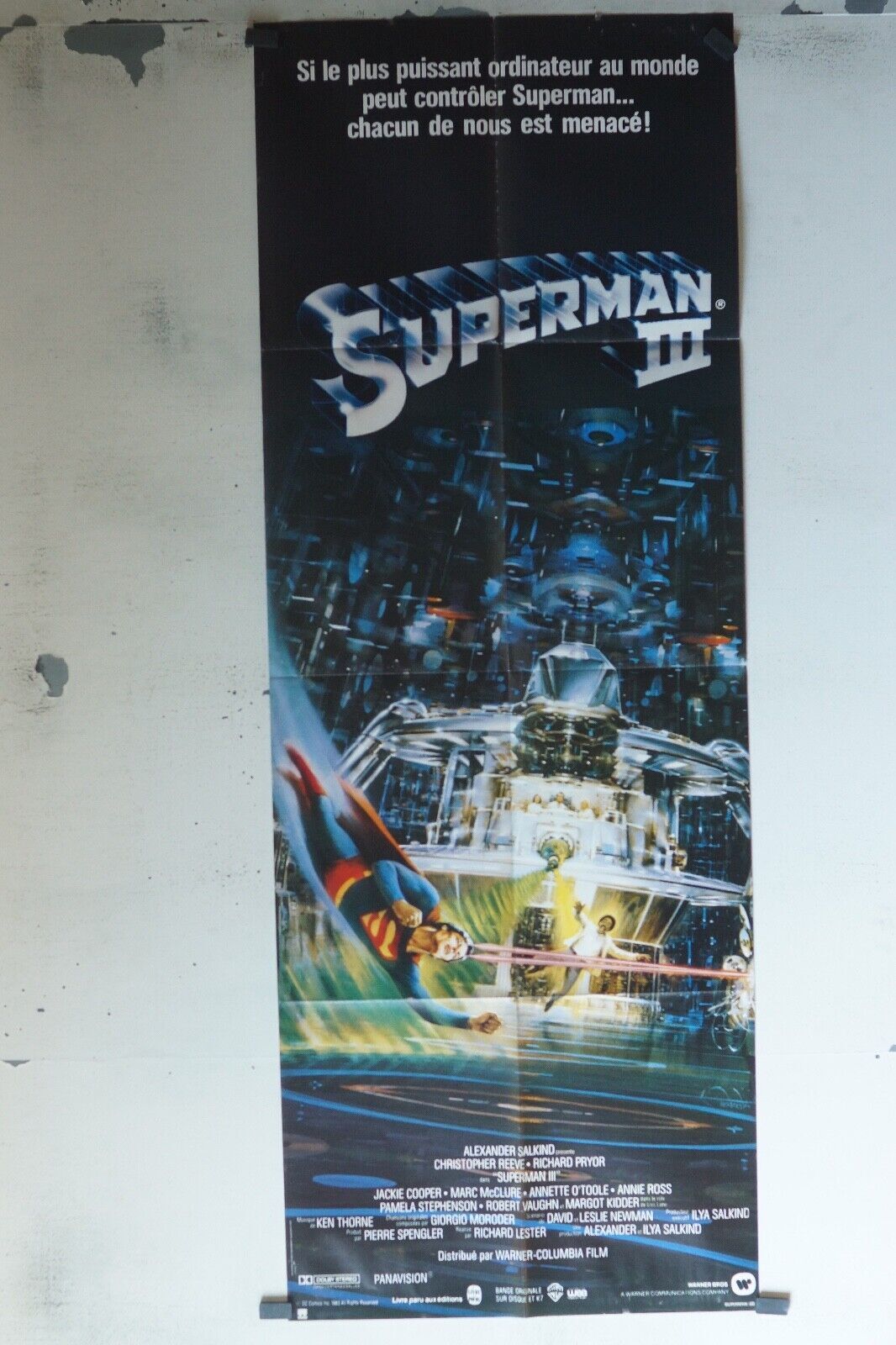 SUPERMAN III MOVIE POSTER ORIGINAL 60x160 CHRISTOPHER REEVE