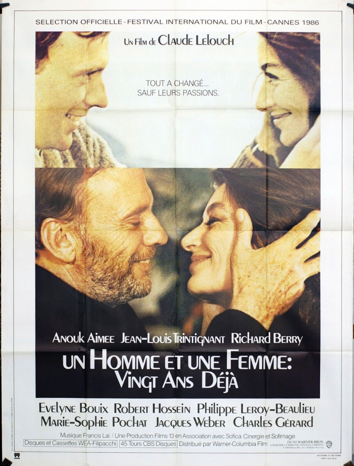 UN HOMME ET UNE FEMMES VINGT  AMOUREUX ORIGINAL MOVIE POSTER 120x160 ANOUK AIMÉE