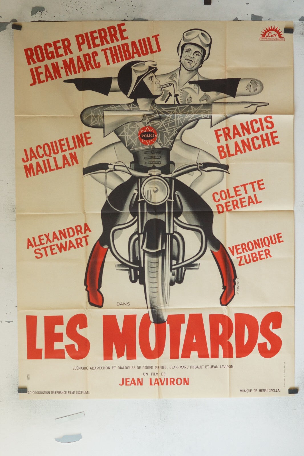 LES MOTARDS MOVIE POSTER ORIGINAL 120x160 POGER PIERRÉ