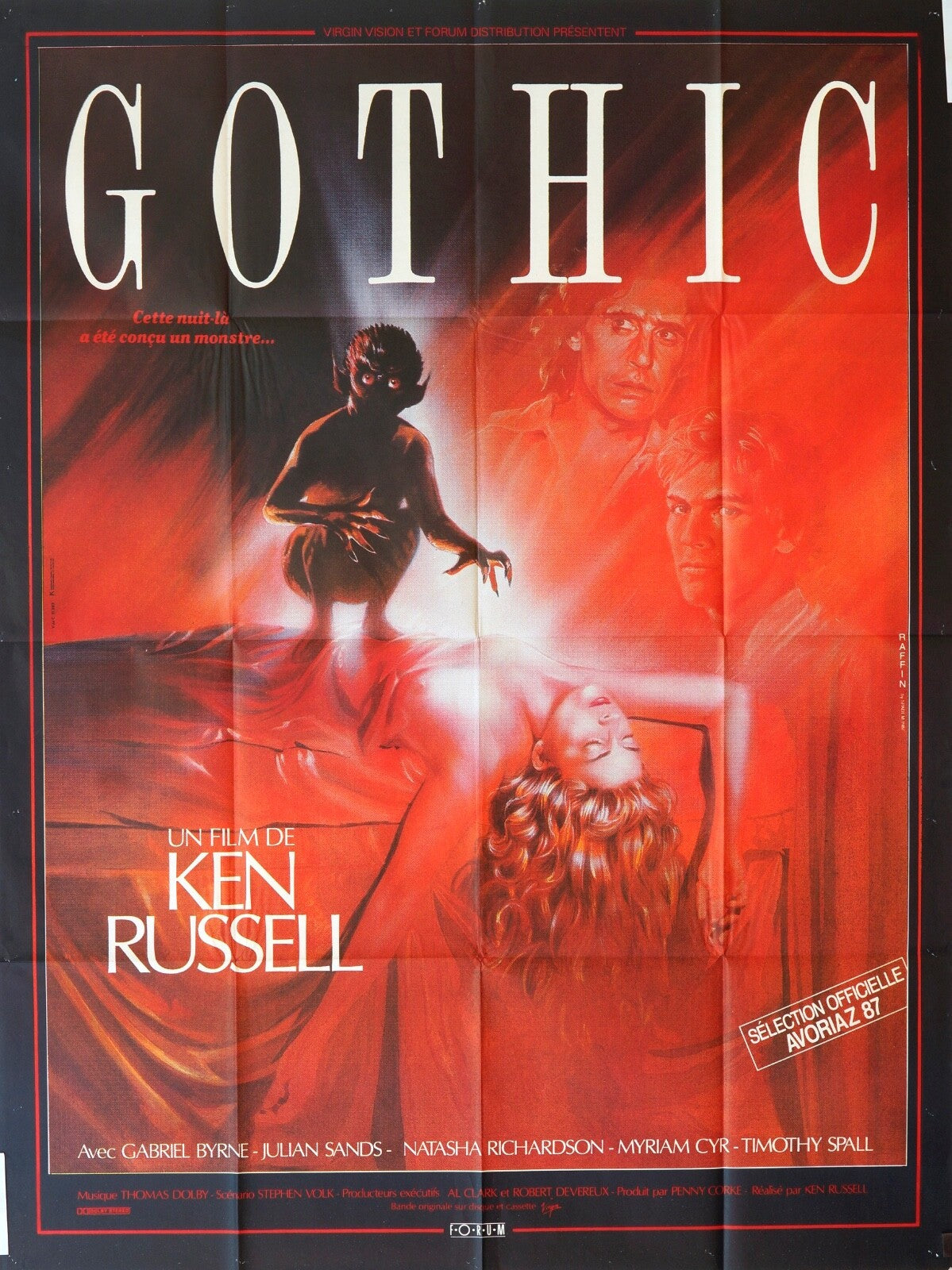 GOTHIC MOVIE POSTER ORIGINAL 120x160 KEN RUSSELL