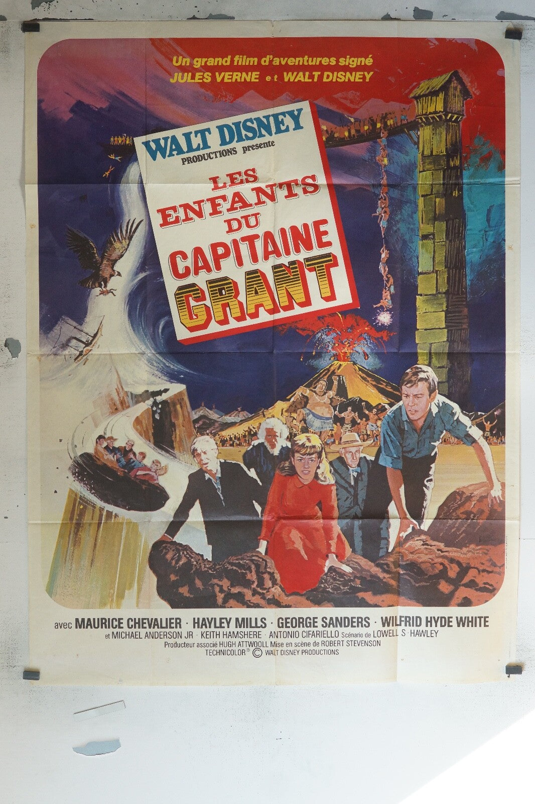 LES ENFANTS DU CAPITAINE GRANT MOVIE POSTER ORIGINAL 120x160 MAURICE CHEVALIER