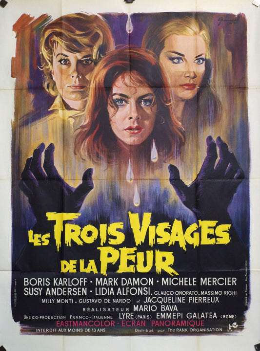 LES TROIS VISAGES DE LA PEUR BORIS KARLOFF MOVIE POSTER ORIGINAL 120x160