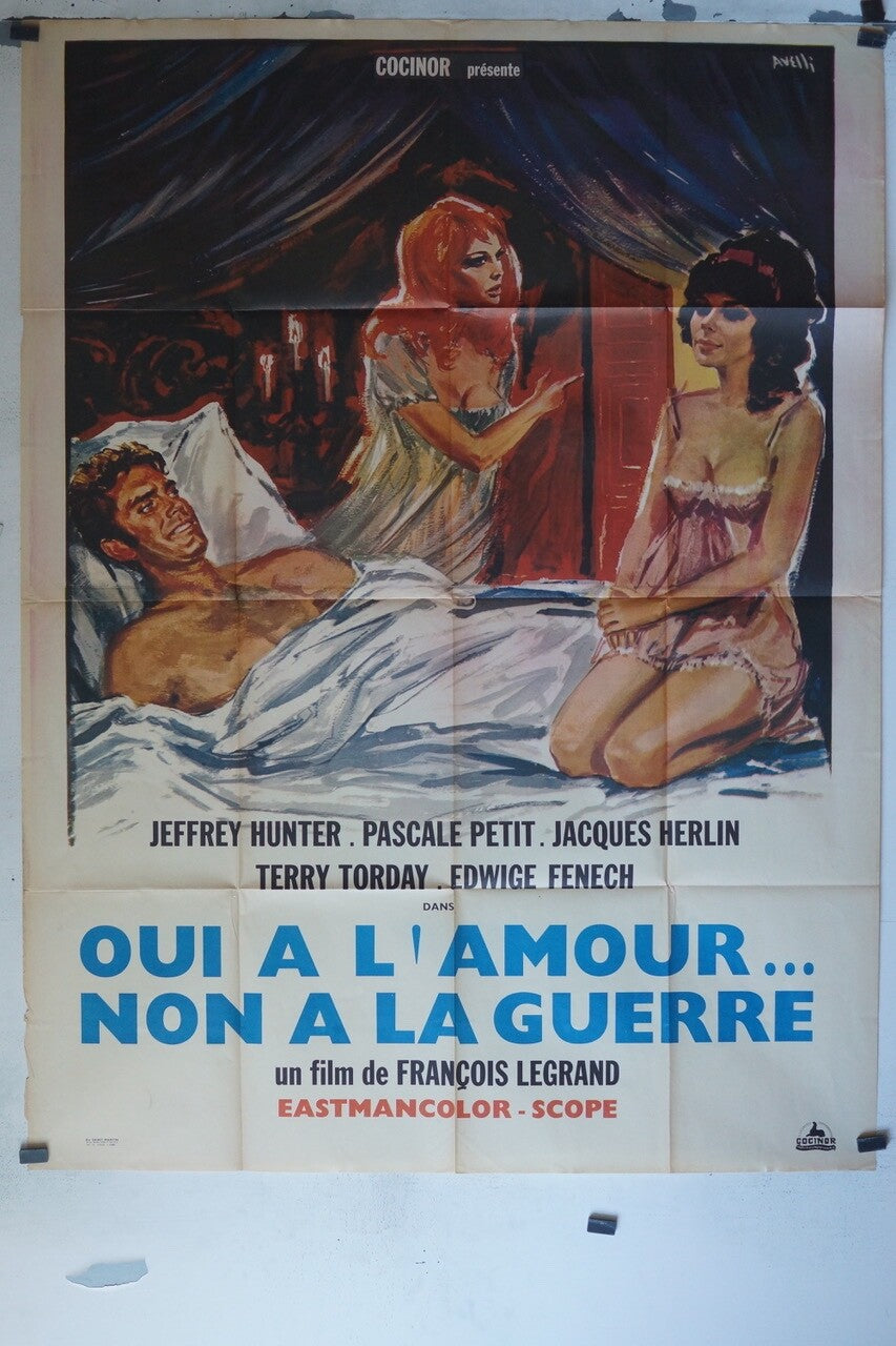 OUI À L’AMOUR NON À LA GUERRE MOVIE POSTER ORIGINAL 120x160 JEFFREY HUNTER