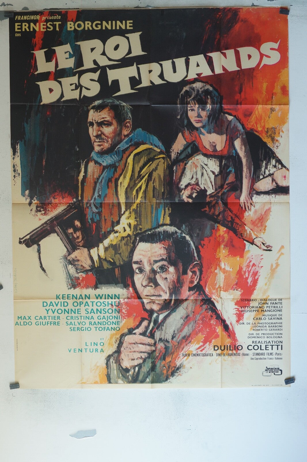 LE ROI DES TRUANDS MOVIE POSTER ORIGINAL 120x160 ERNEST BORGNINE, KEENAN WINN