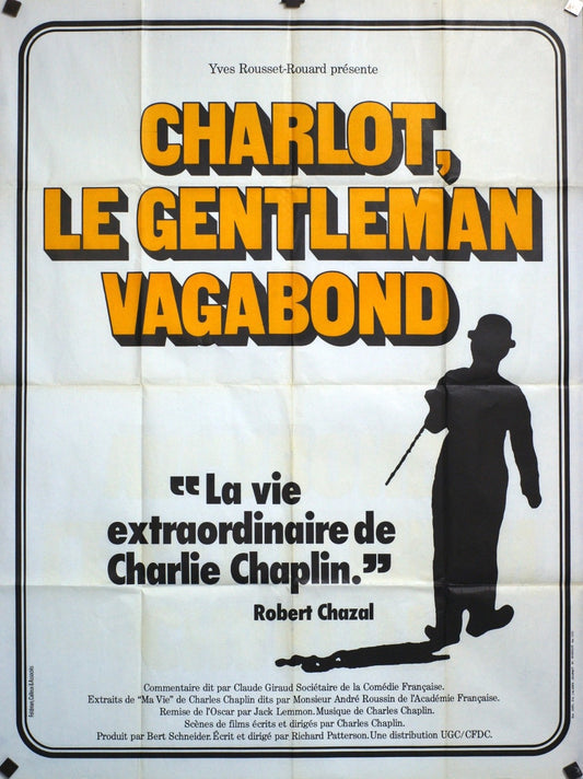 CHARLOT LE GENTLEMAN VAGABOND ROBERT CHAZAL MOVIE POSTER ORIGINAL 120x160