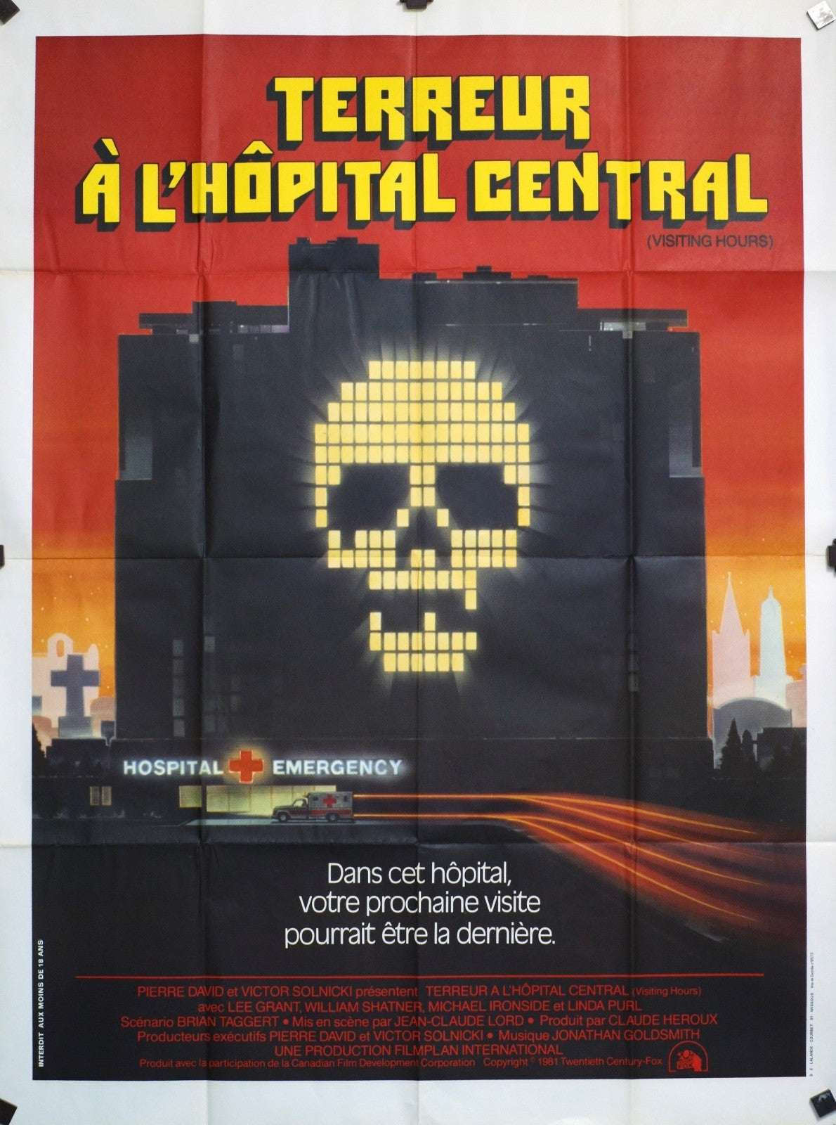 TERREUR A L’HÔPITAL CENTRAL PIERRE DAVID MOVIE POSTER ORIGINAL 120x160