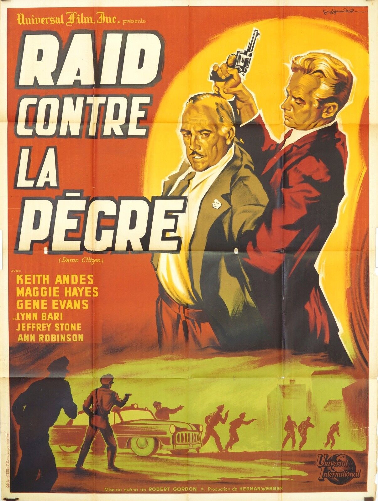 RAID CONTRE LA PÈGRE POSTER ORIGINAL 120x160 KEITH ANDES