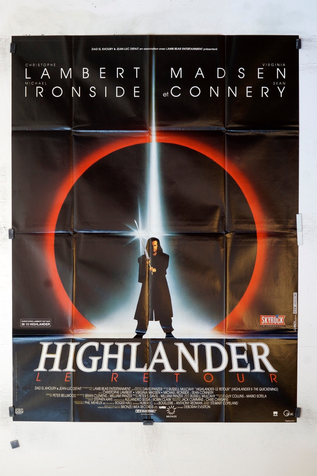 HIGHLANDER LE RETOUR CHRISTOPHE LAMBERT MOVIE POSTER ORIGINAL 120x160