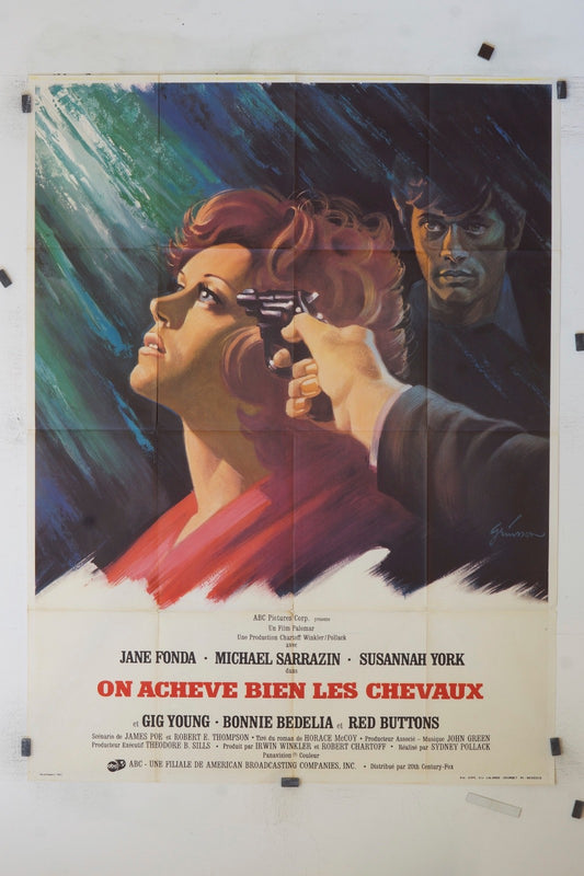 ON ACHÈVE BIEN LES CHEVAUX JANE FONDA MOVIE POSTER ORIGINAL (120X160)
