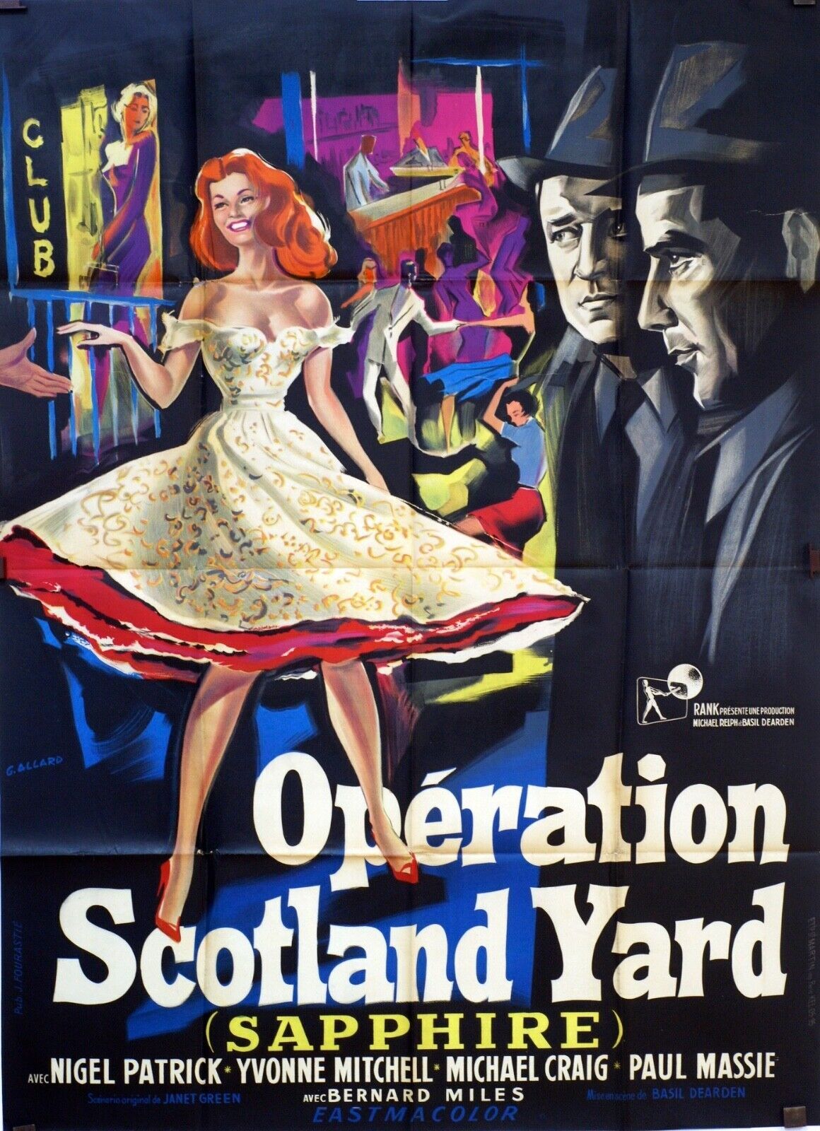 OPÉRATION SCOTLAND YARD MOVIE POSTER ORIGINAL 120x160 NIGEL PATRICK