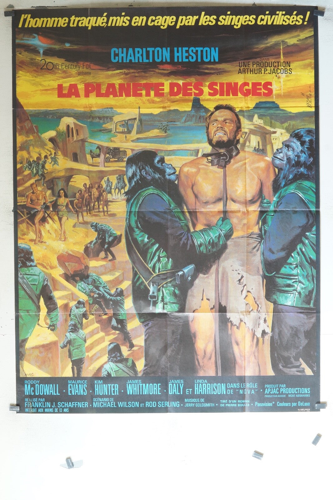 PLANETE DES SINGES (LA) movie poster ORIGINAL 120x160 Mc Dowall , Maurice Evans 