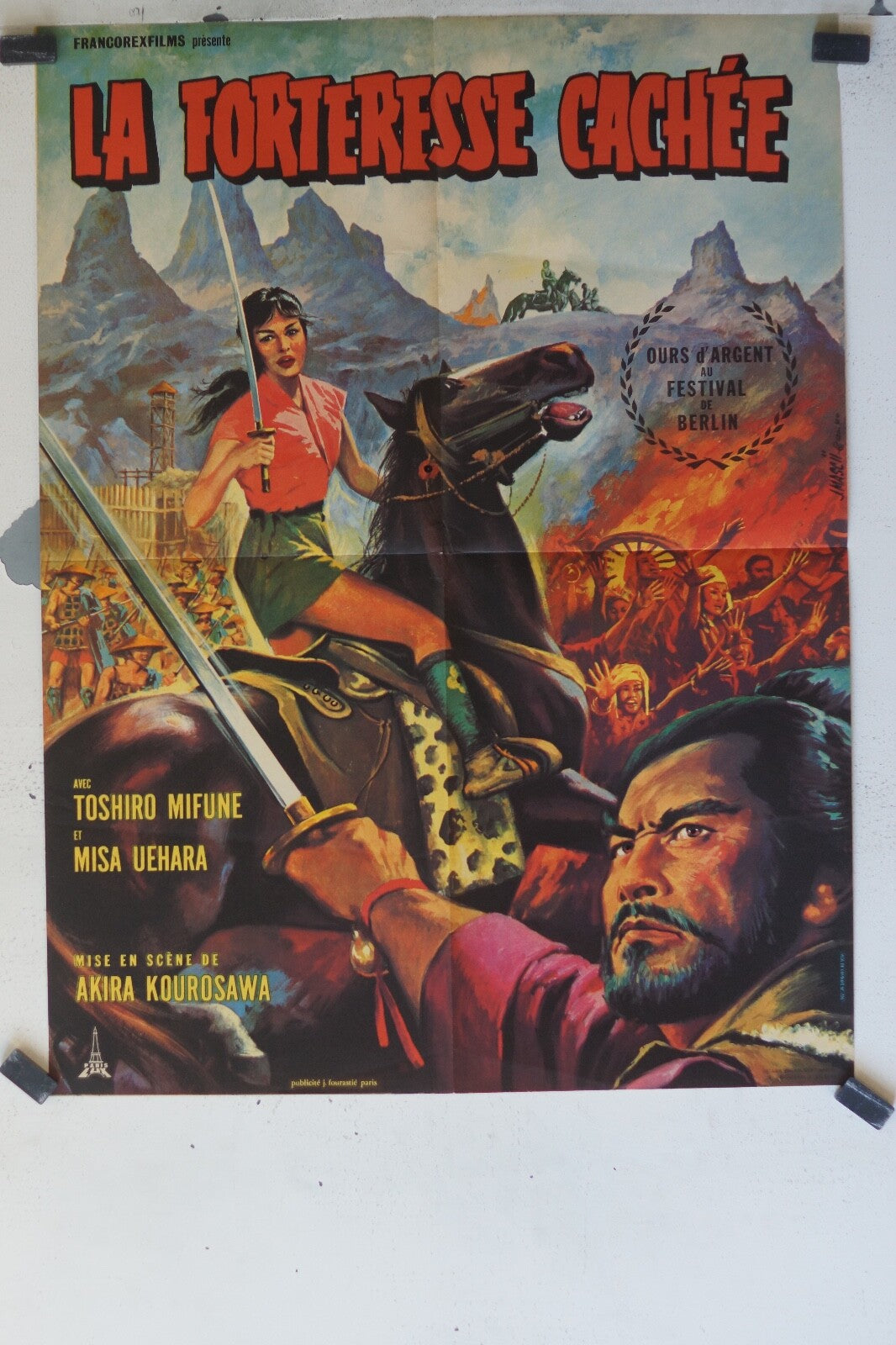 FORTERESSE CACHEE (LA) movie poster ORIGINAL 60x80 Toshiro Mifune , Misa Uehara