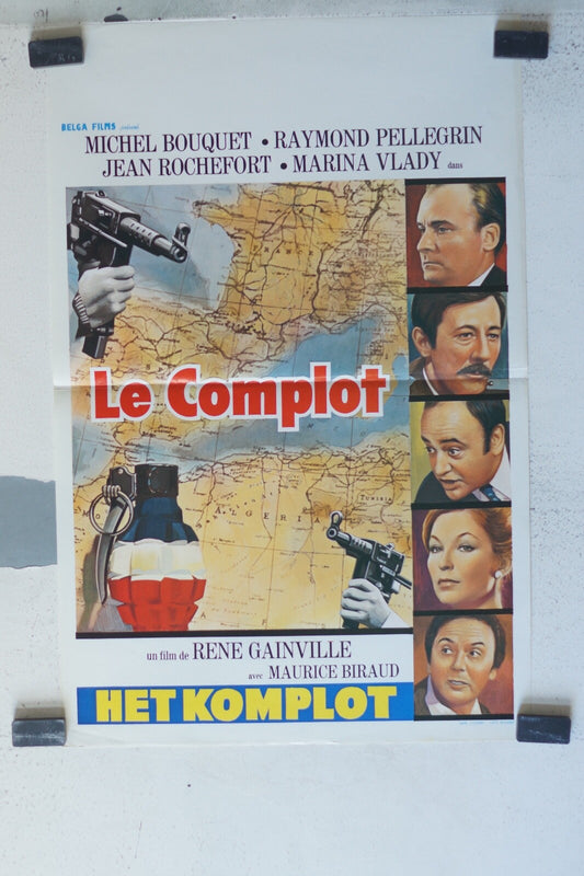 COMPLOT (LE) MOVIE POSTER ORIGINAL 53x35 Michel Bouquet , Raymond Pellegrin 