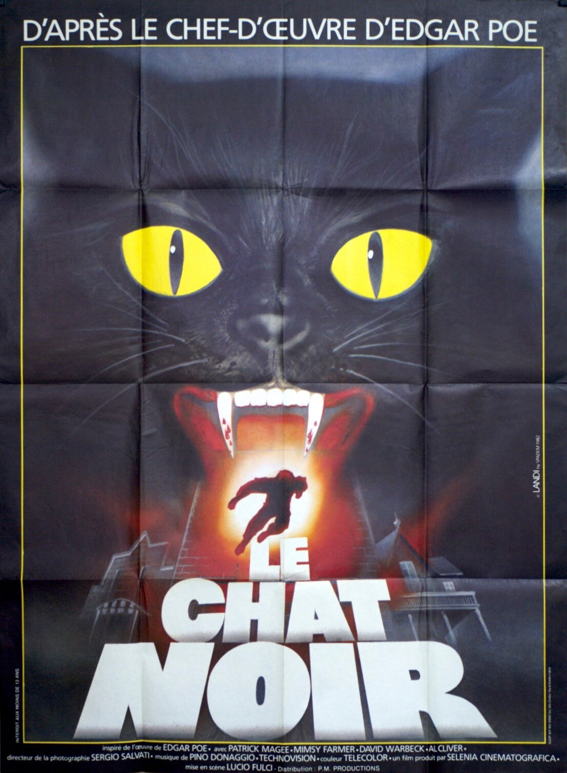 LE CHAT NOIR, 1981 MOVIE POSTER ORIGINAL 120x160 EDGAR POÉ