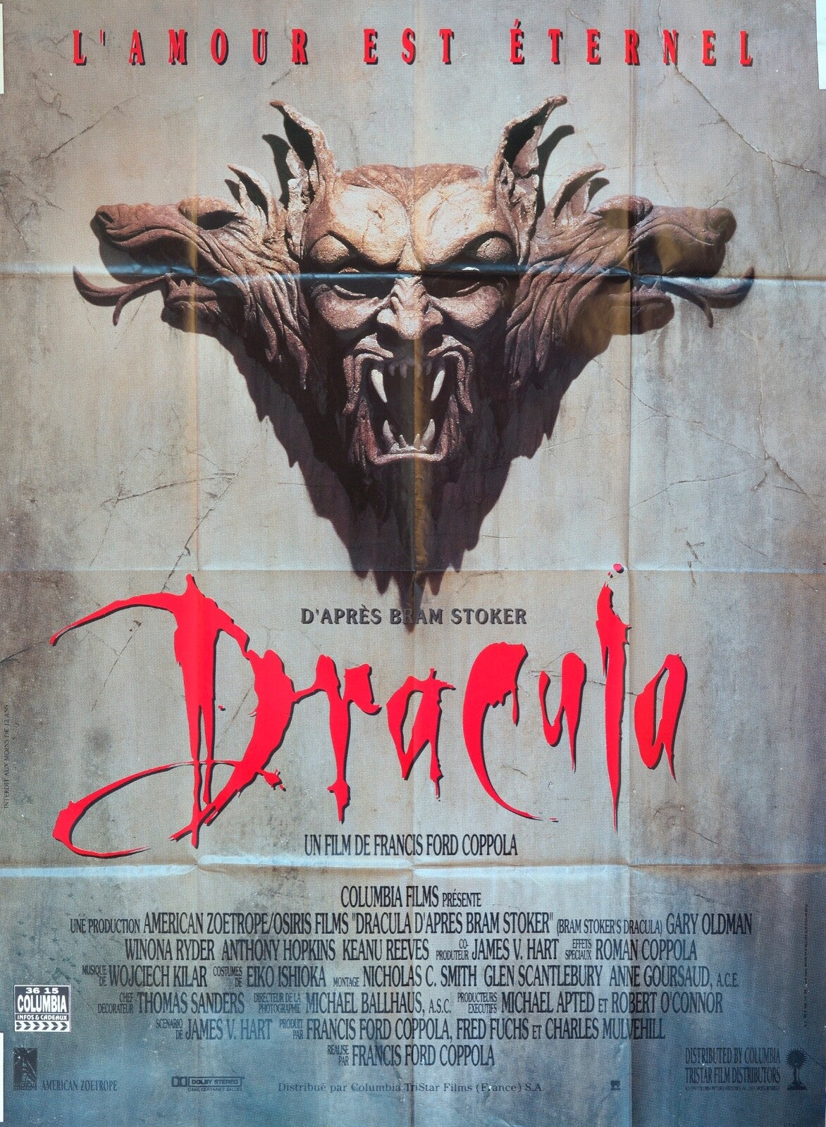 DRACULA MOVIE POSTER ORIGINAL 120x160  FRANCIS FORD COPPOLA