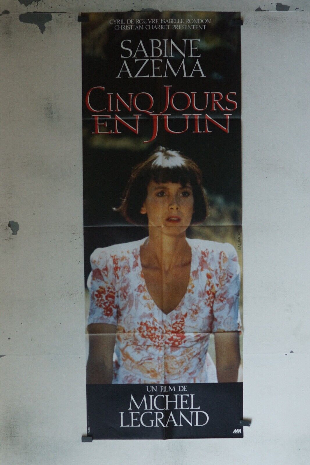 CINQ JOURS EN JUIN 60x160 ORIGINAL POSTER SABINE AZEMA