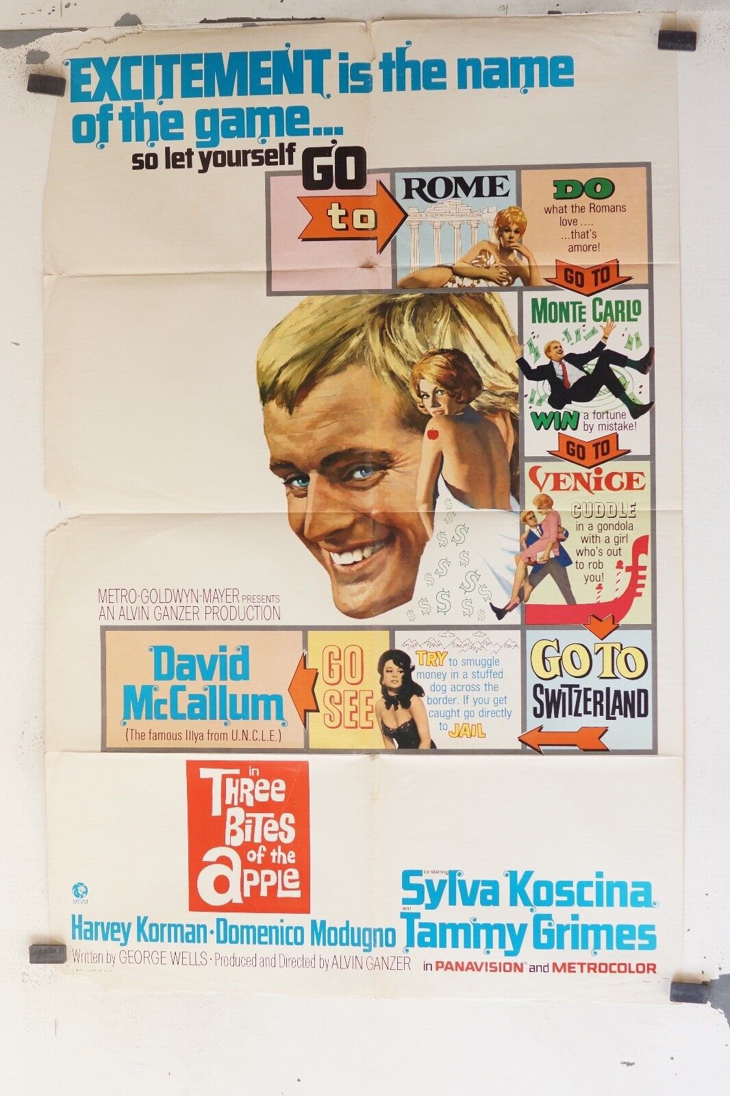 THREE BITES OF THE APPLE ORIGINAL POSTER 69x103 Alvin Ganzer 