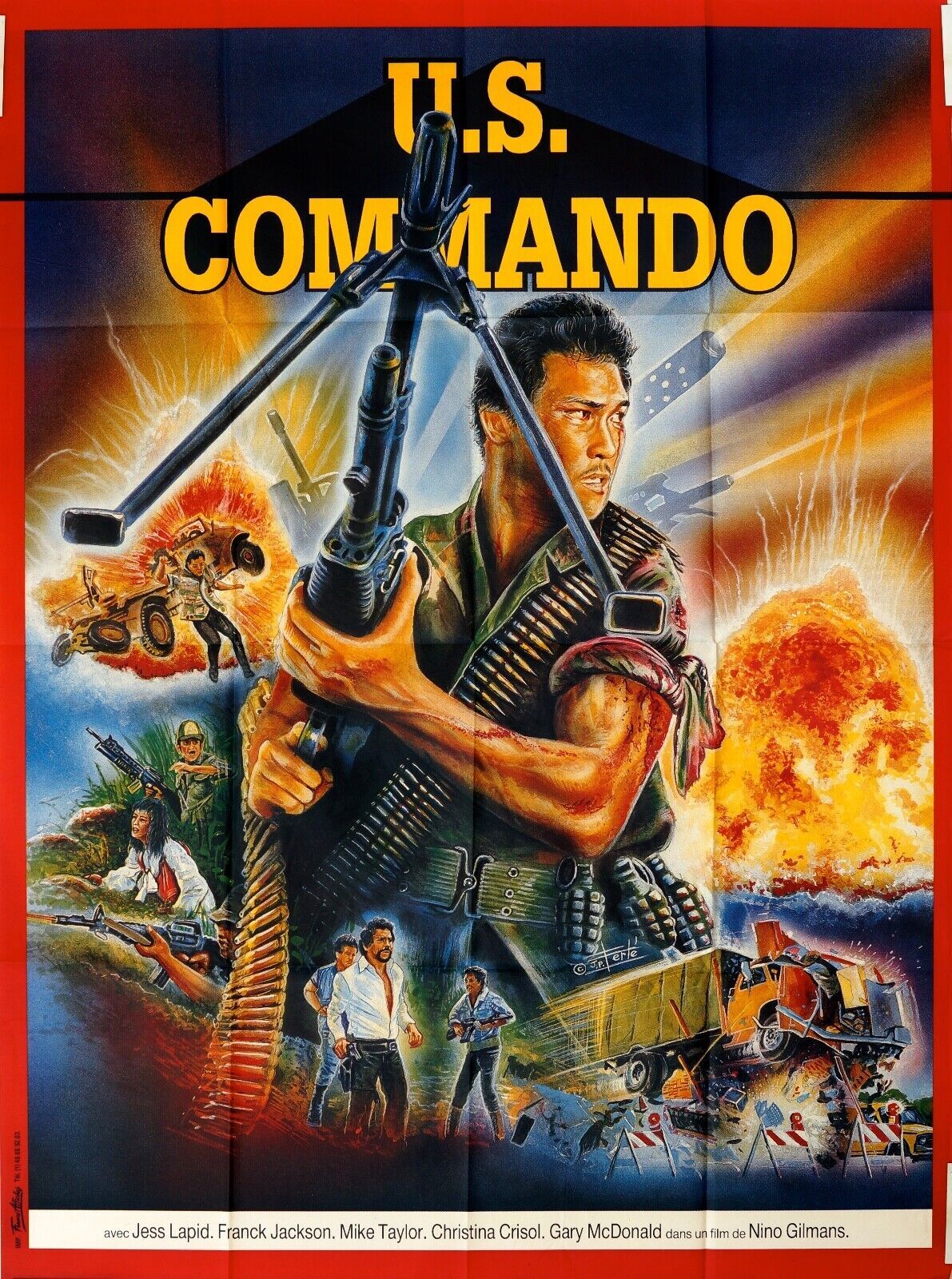 US COMMANDO MOVIE POSTER ORIGINAL (120x160) ISABELLE HUPERT
