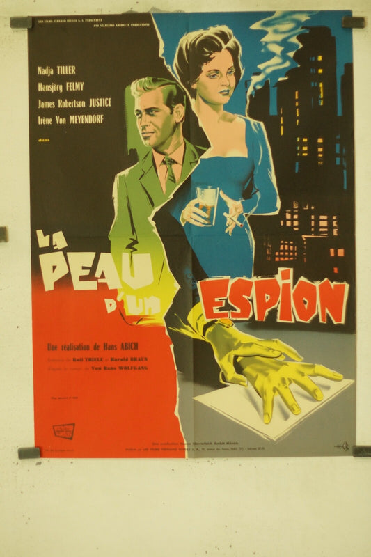 LA PEAU D’UN ESPION MOVIE POSTER ORIGINAL (60X80) NADJA TILLER, HANSJORG FELMY