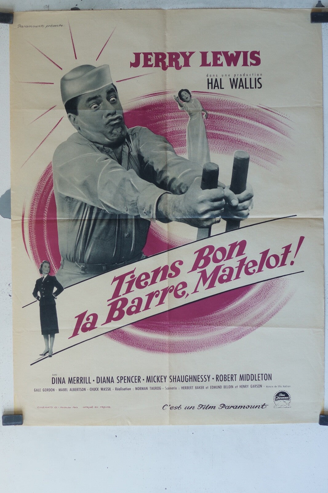 TIENS BON LA BARRE , MATELOT ! POSTER ORIGINAL (60X80) Jerry Lewis ,Dina Merrill