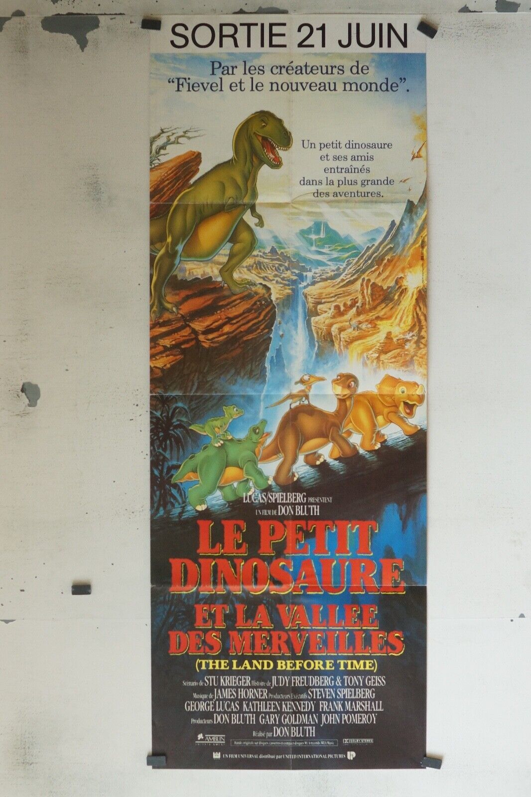 LE PETIT DINOSAURE ET LA VALLÉE DES MERVEILLES MOVIE POSTER ORIGINAL 60x160