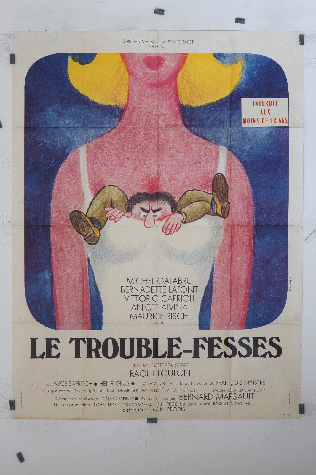 LE TROUBLE-FESSES MICHEL GALABRU BAIO MOVIE POSTER ORIGINAL 120x160