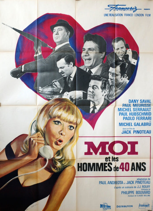 MOI ET LES HOMMES DE 40 ANS MOVIE POSTER ORIGINAL 120x160 DAVY SAVAL