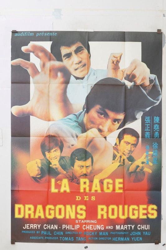 LA RAGE DES DRAGONS ROUGES, KUNG FU, KARATÉ MOVIE POSTER ORIGINAL 120x160 CHAN