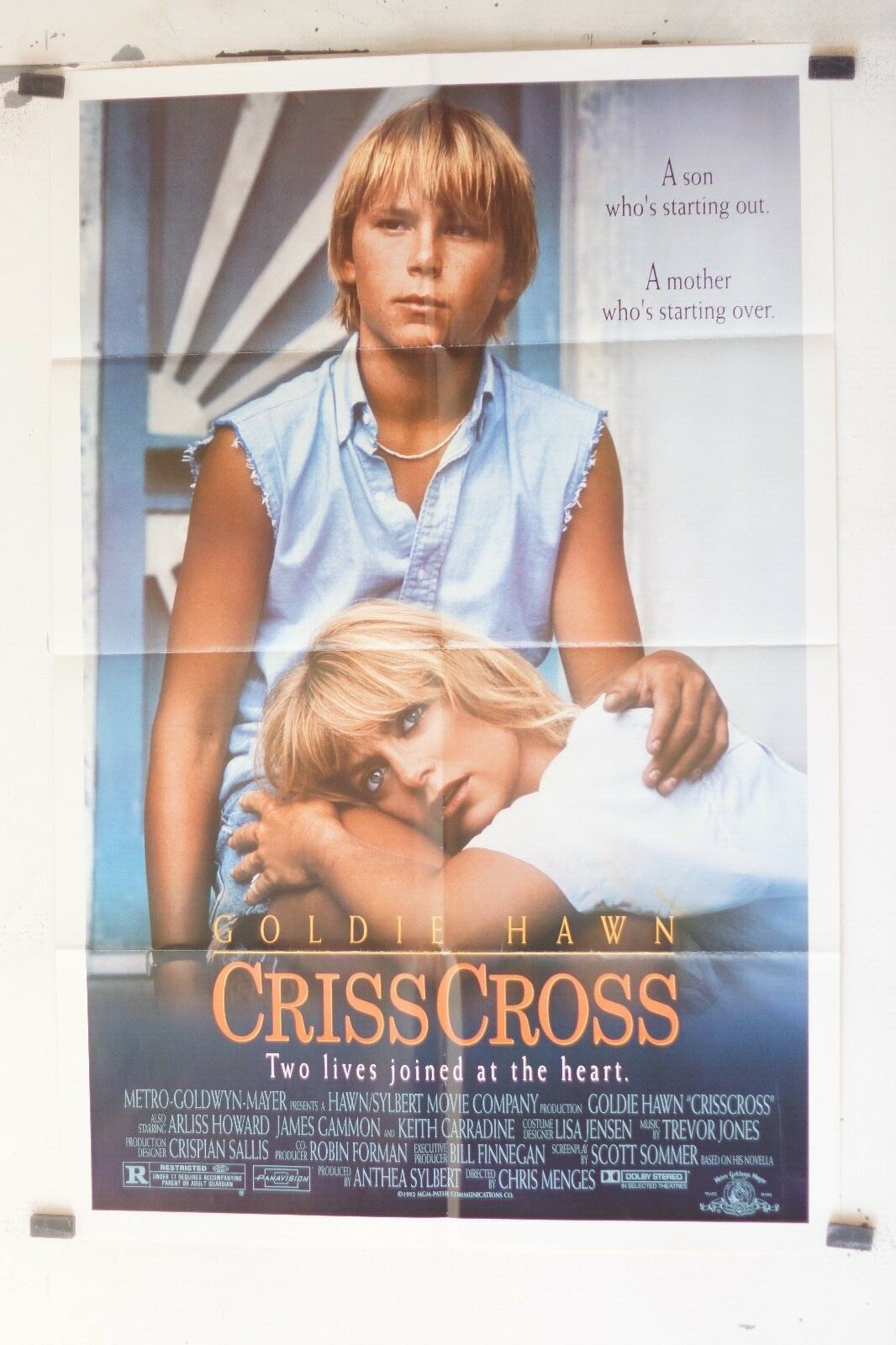 CRISS CROSS movie poster ORIGINAL 69x103, Chris Menges, Goldie Hawn 