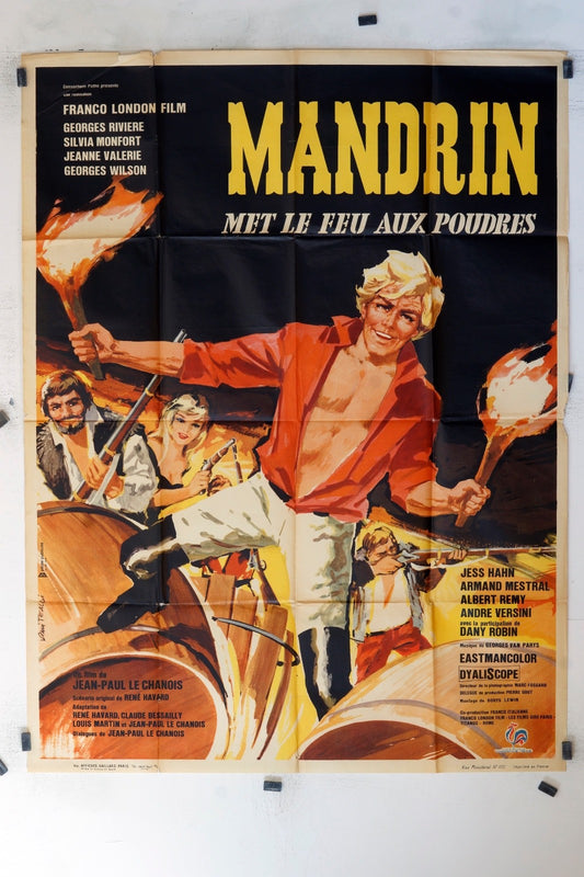 MANDRIN, MET LE FEU AUX POUDRES GEORGES RIVIERE POSTER ORIGINAL 120x160