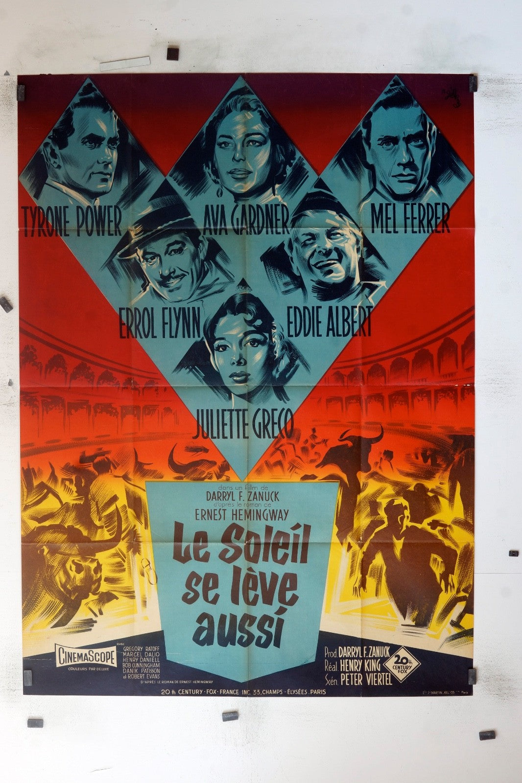 LE SOLEIL SE LÈVE AUSSI, TYRONE POWER MOVIE POSTER ORIGINAL (120x160)