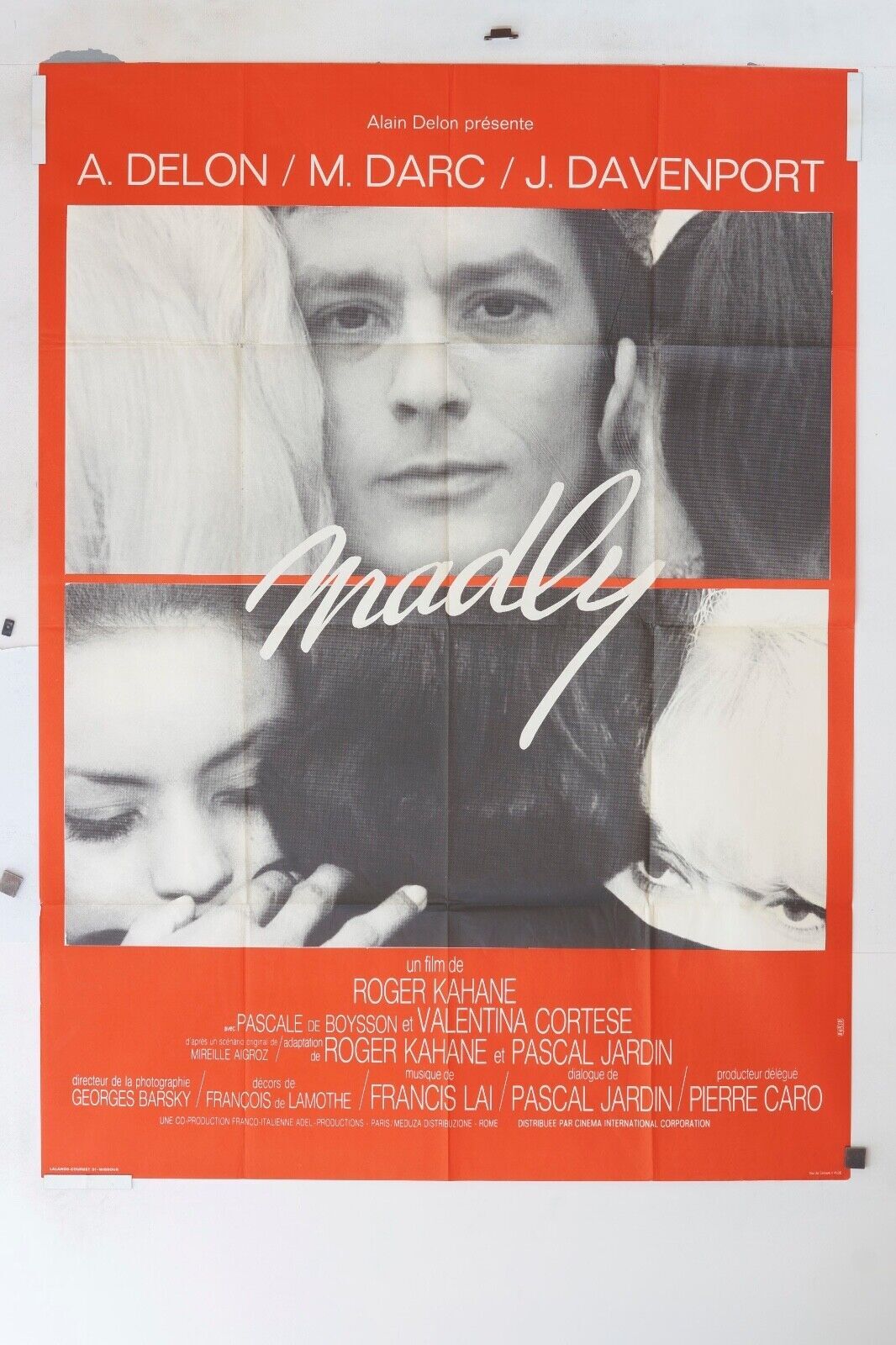 MADLY MOVIE POSTER ORIGINAL (120x160) ALAIN DELON