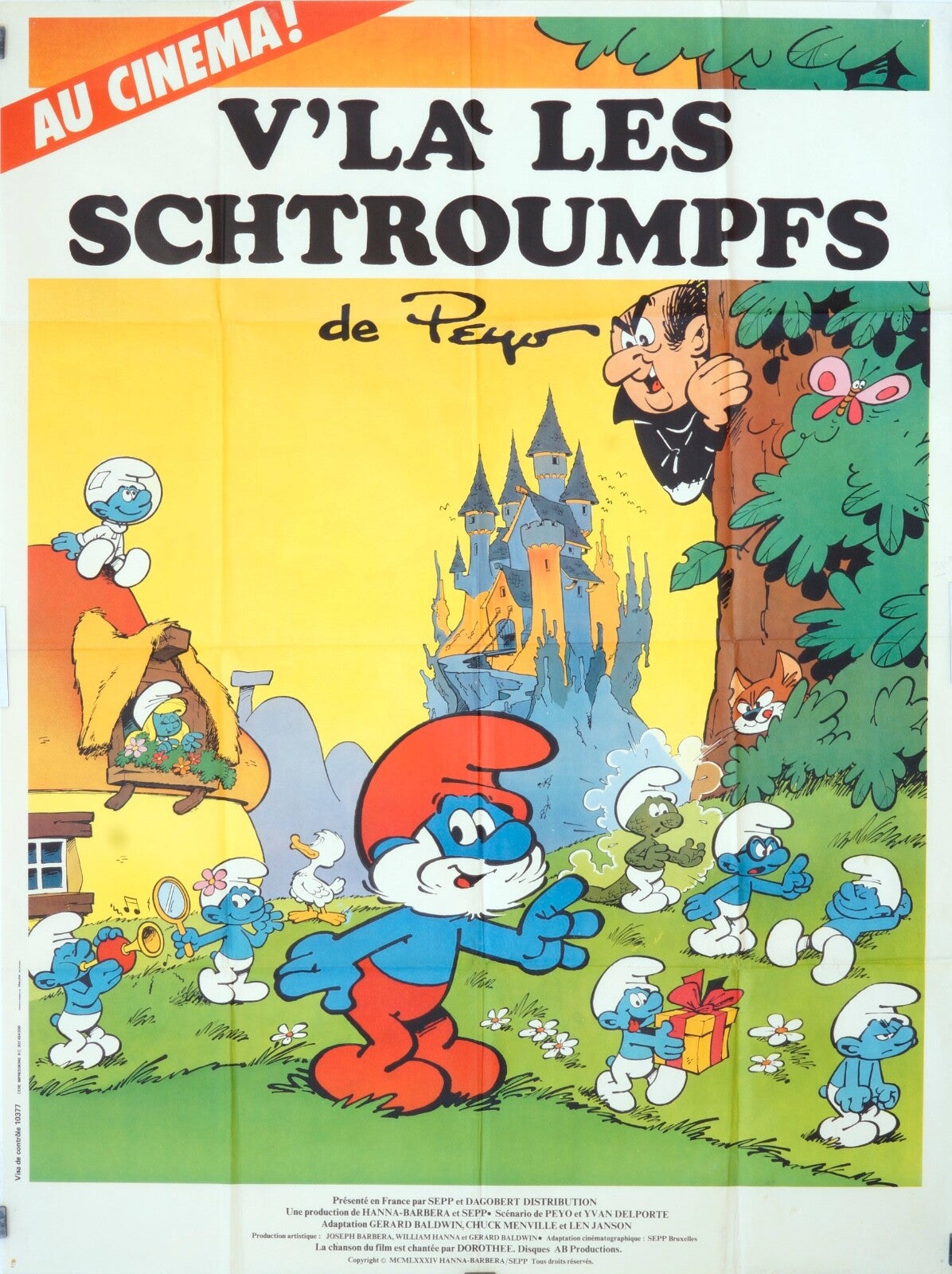 V’LA LES SCHTROUMPFS MOVIE POSTER ORIGINAL 120x160
