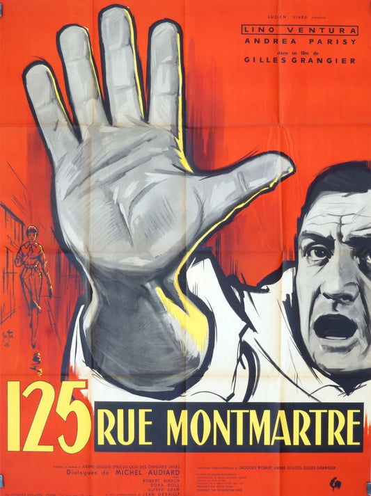 125 RUE MONTMARTRE POSTER ORIGINAL 120x160 LINO VENTURA