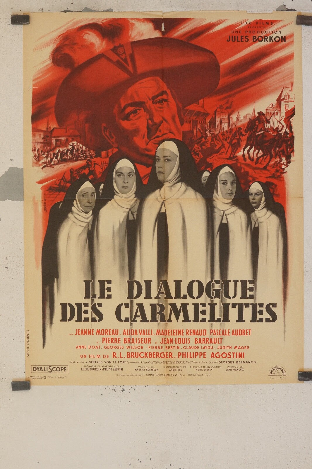 LE DIALOGUE DES CARMELITES ORIGINAL MOVIE POSTER (60X80) JEANNE MOREAU – ALIDA