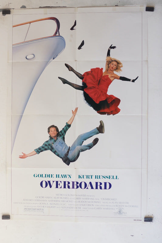OVERBOARD (1987) 70x100 ORIGINAL MOVIE POSTER EDWARD HERMANN, KATHERINE HELMOND