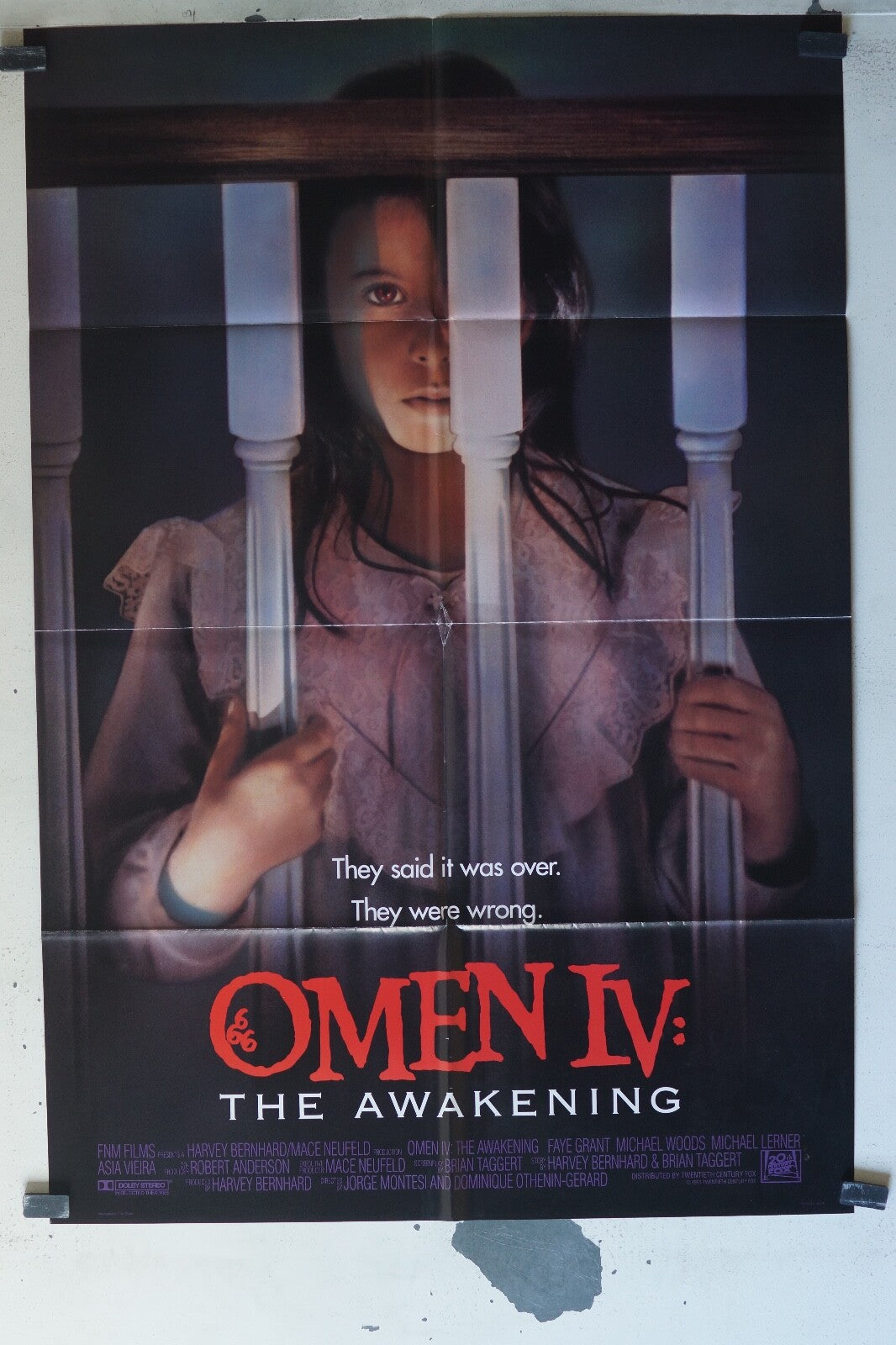 OMEN IV : THE AWAKENING MOVIE POSTER ORIGINAL 68x100 Michael Woods , Asia Vieira