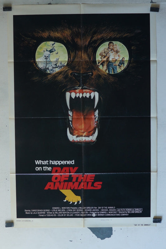 DAY OF THE ANIMALS MOVIE POSTER ORIGINAL 68x104 Christopher George