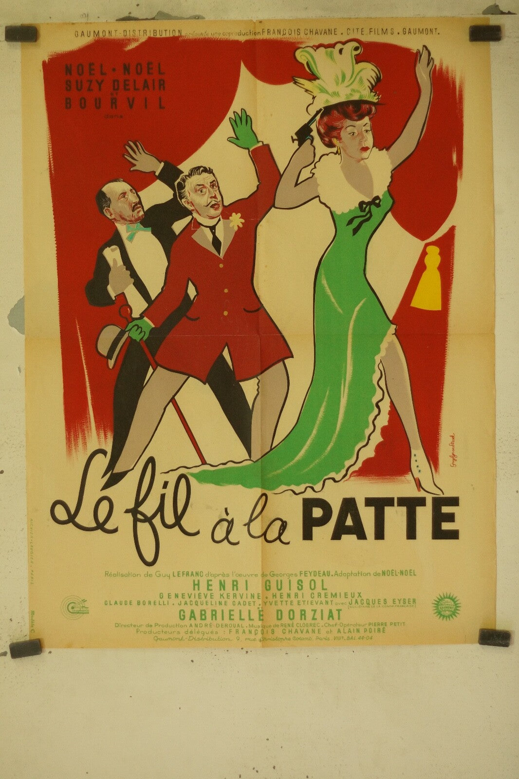 LE FIL À LA PATTE MOVIE POSTER ORIGINAL (60X80) NOEL NOEL – SUZY DELAIR