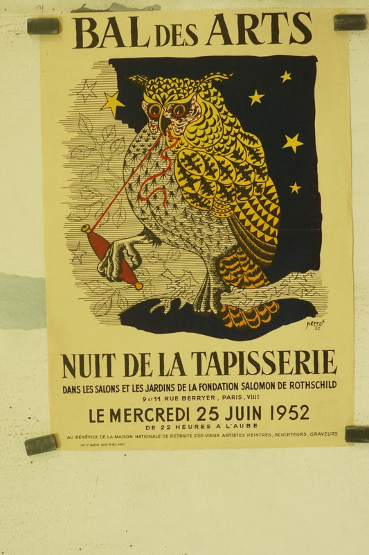 « NUIT DE LA TAPISSERIE » 1952, DE PERROT POSTER ORIGINAL (40X60) ROB LOWE