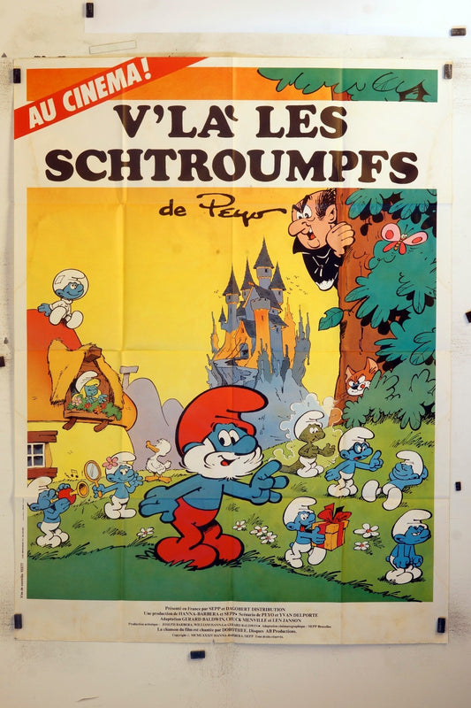 V’LA’ LES SCHTROUPFS  PEYO MOVIE POSTER ORIGINAL 120x160