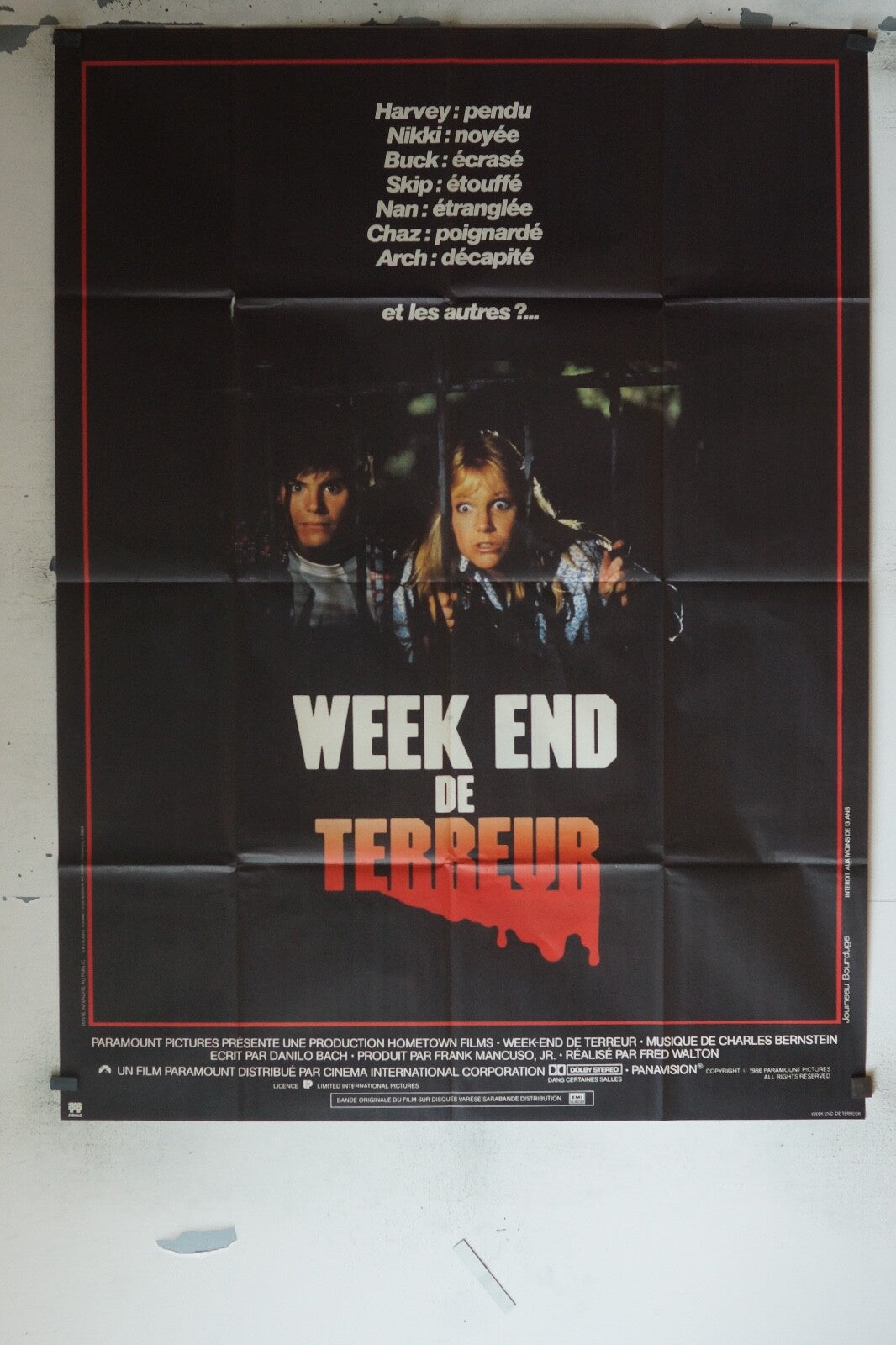 UN WEEK-END DE TERREUR MOVIE POSTER ORIGINAL 120x160 FRED WALTON