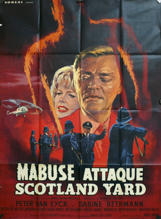 MABUSE ATTAQUE SCOTLAND YARD PETER VAN EYCK MOVIE POSTER ORIGINAL 120x160
